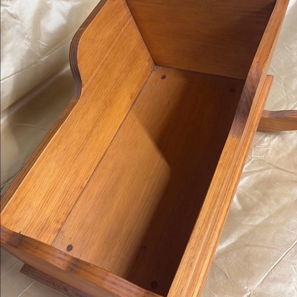 Vintage Wooden Rocking Doll Cradle - Picture 2 of 4